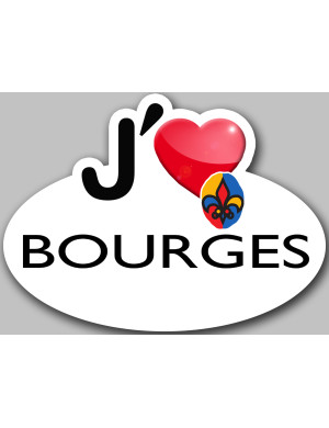 j'aime Bourges (15x11cm) - Sticker/autocollant