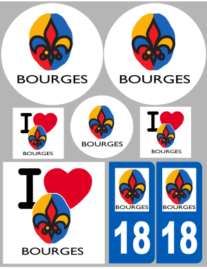 Bourges (8 autocollants variés) - Sticker/autocollant