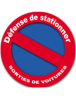 Défense de Stationner (20cm) - Sticker/autocollant