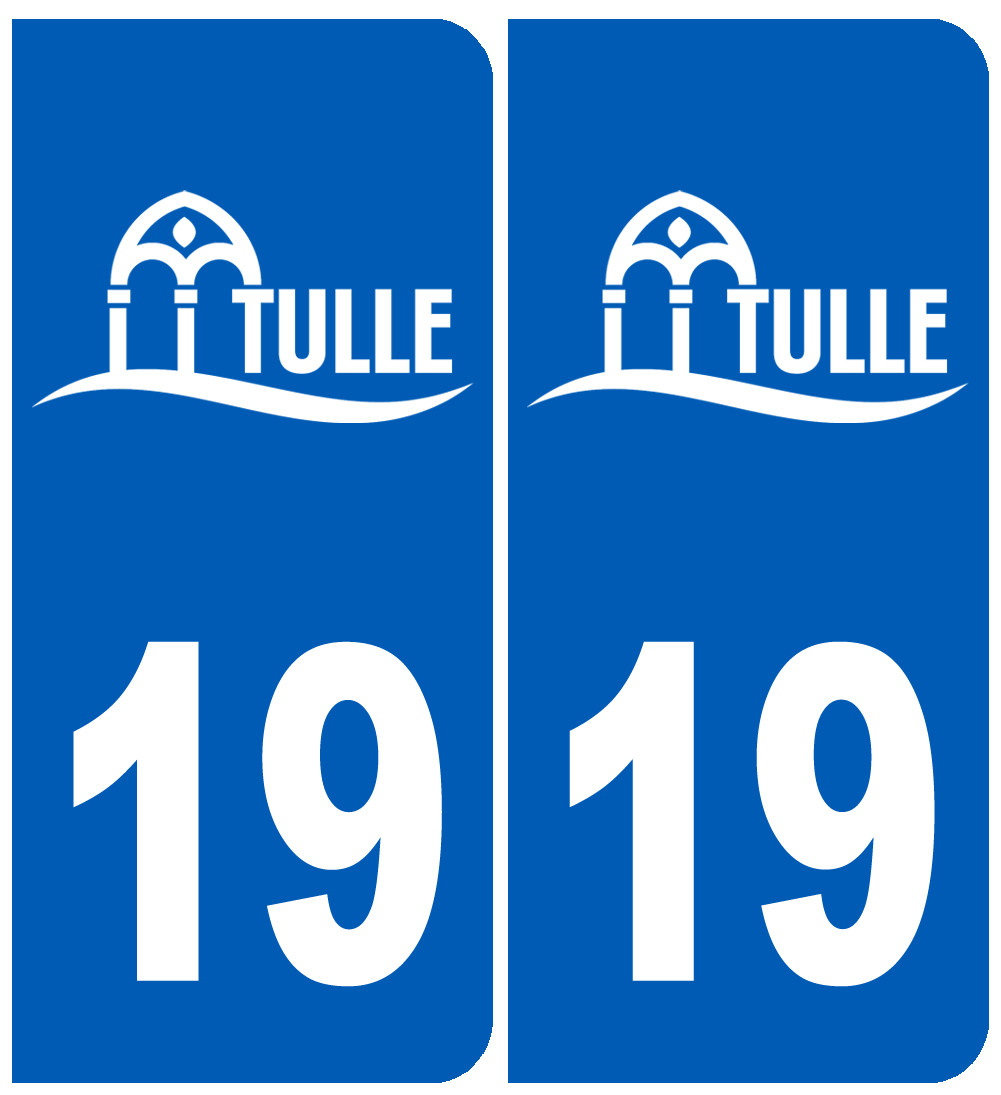 immatriculation Tulle 19 - Sticker/autocollant