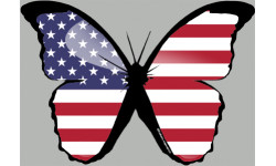 effet papillon USA - 10x7cm - Sticker/autocollant