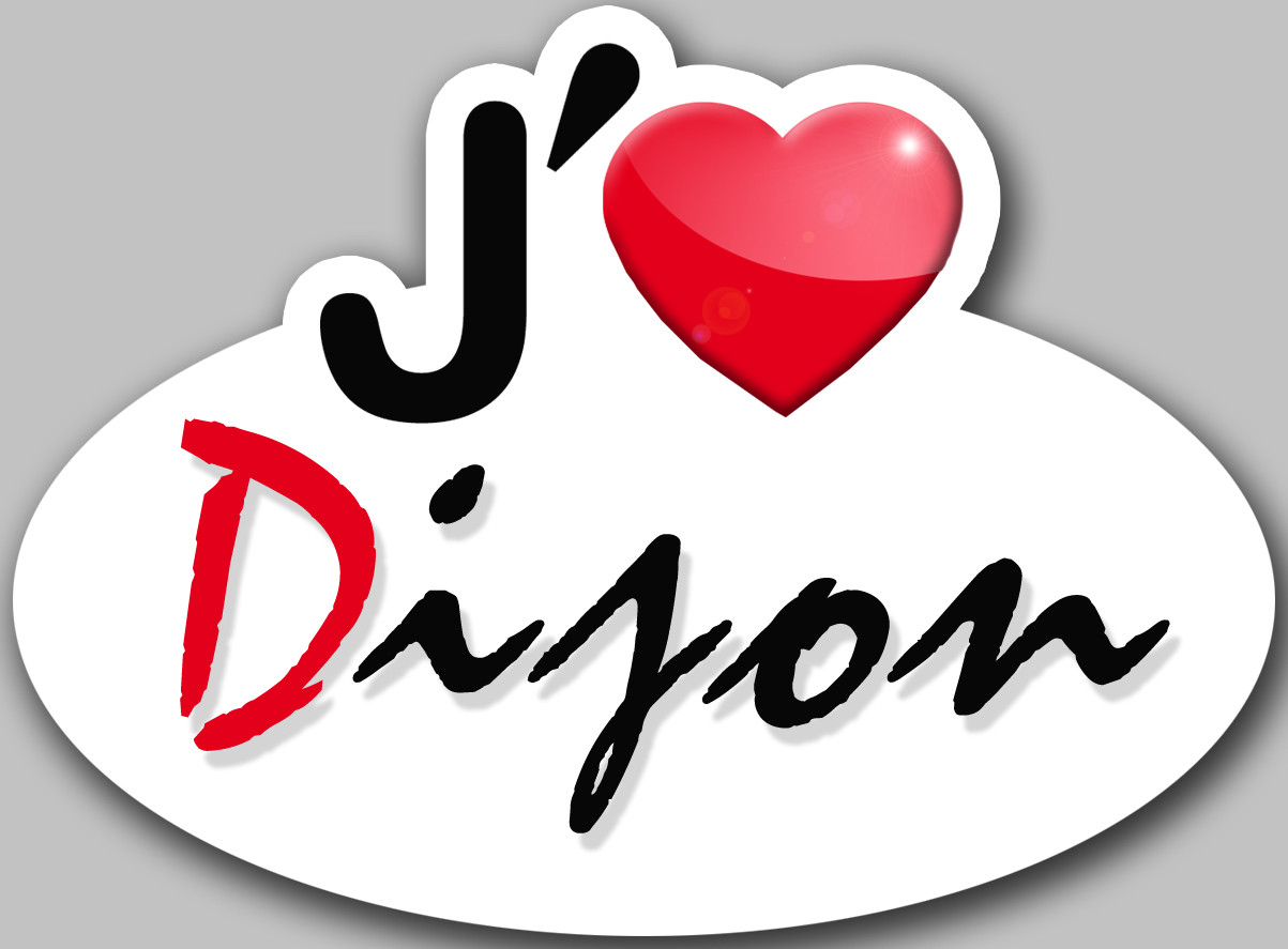 j'aime Dijon (15x11cm) - Sticker/autocollant