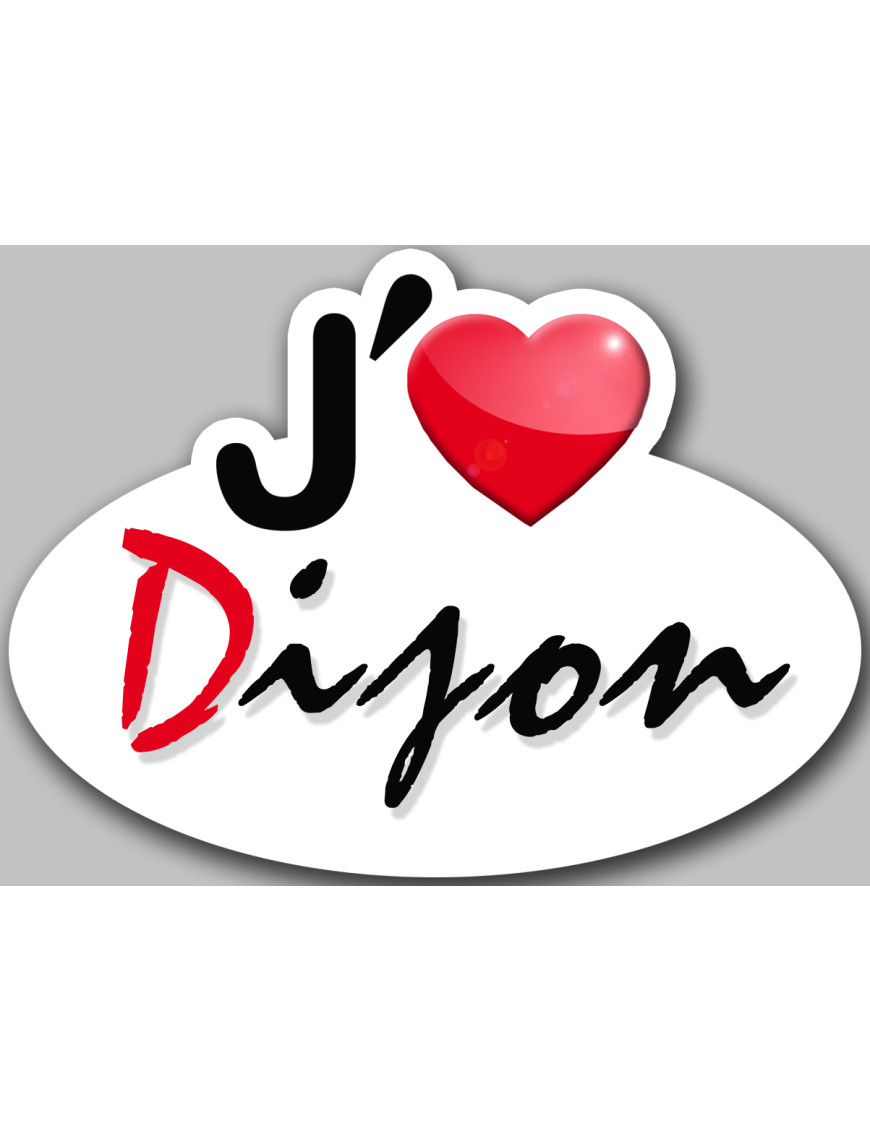 j'aime Dijon (5x3.7cm) - Sticker/autocollant