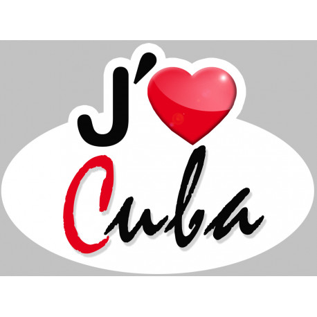 j'aime Cuba - 5x3.7cm - Sticker/autocollant