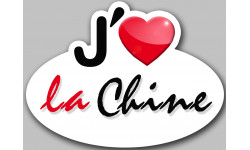 j'aime la Chine - 5x3.7cm - Sticker/autocollant