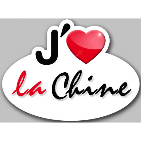 j'aime la Chine - 5x3.7cm - Sticker/autocollant