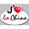 j'aime la Chine - 15x11cm - Sticker/autocollant