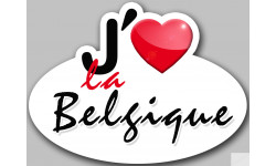 J'aime la Belgique (5x3.7cm) - sticker/autocollant