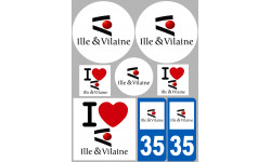 copy of département l'Ille et Vilaine - 10x6.3cm - Sticker/autocollant