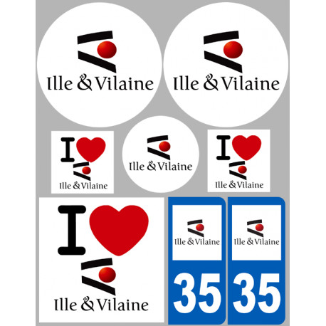 copy of département l'Ille et Vilaine - 10x6.3cm - Sticker/autocollant