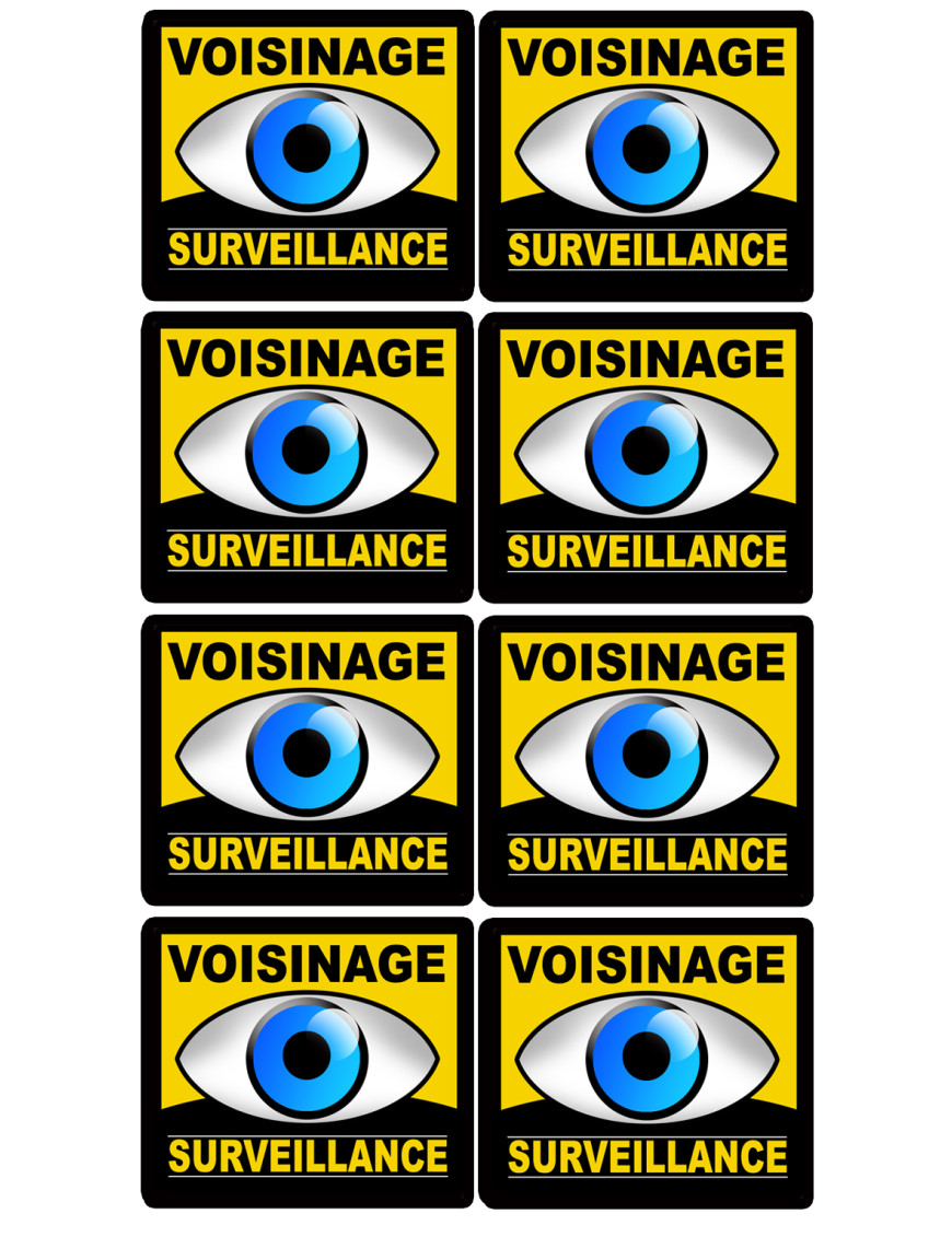 voisinage surveillance - 8fois 5cm - Sticker/autocollant