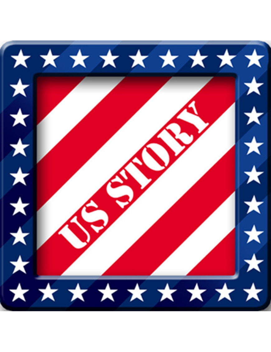 USA Story Carré (20x20cm) - Sticker/autocollant