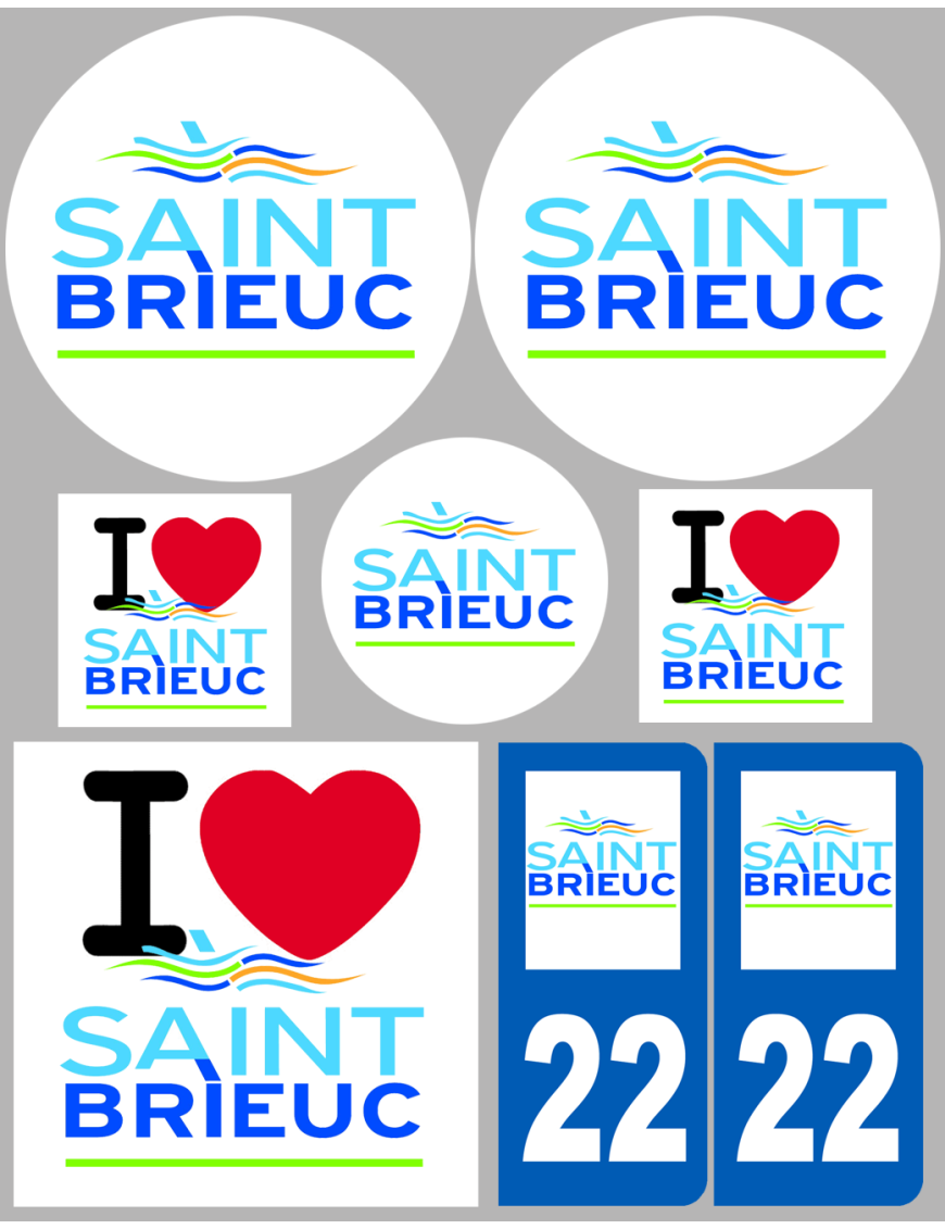 Saint-Brieuc (8 autocollants variés) - Sticker/autocollant