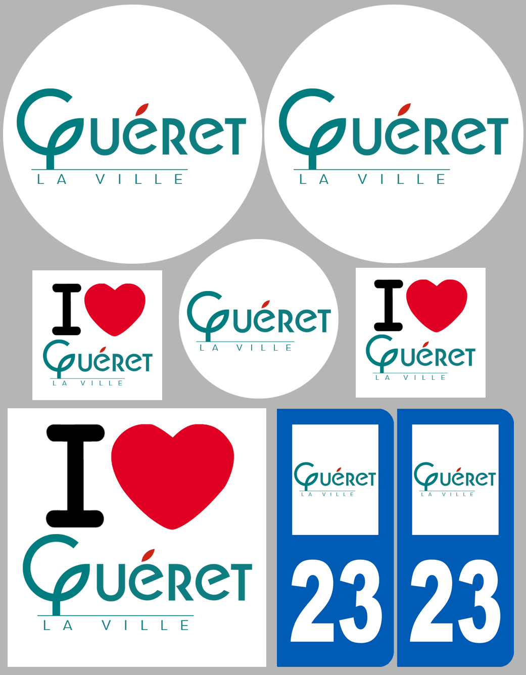 Guéret (8 autocollants variés) - Sticker/autocollant