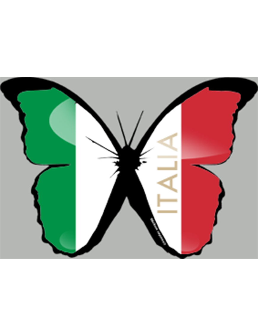 effet papillon Italien - 10x7cm - Sticker/autocollant