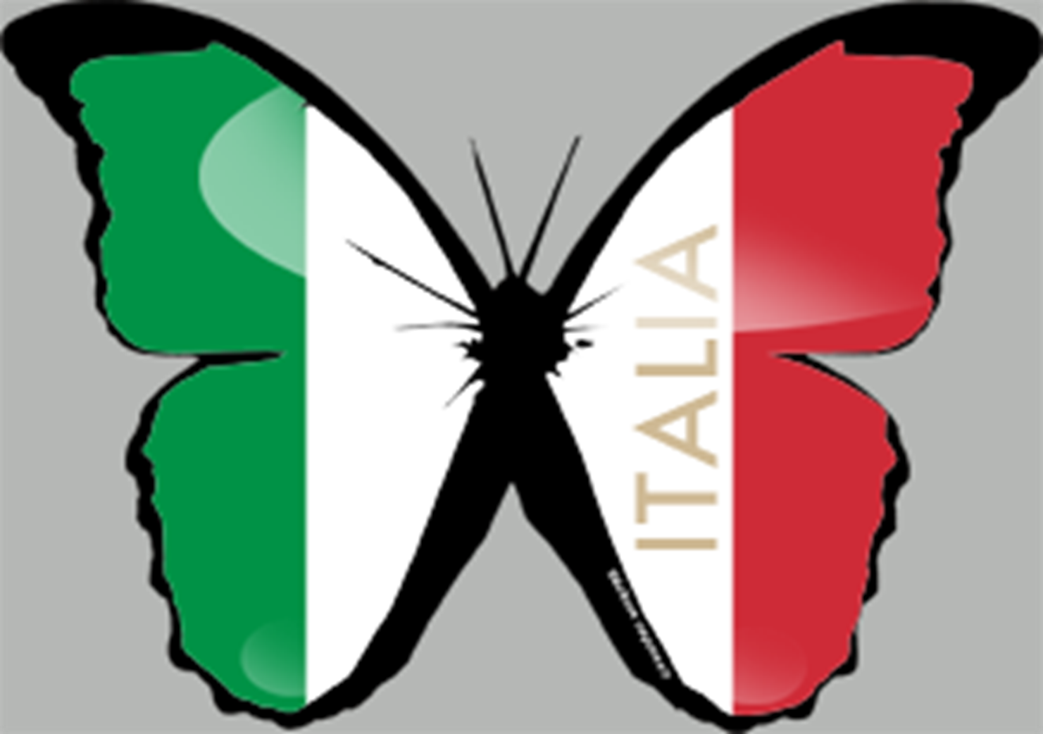 effet papillon Italien - 10x7cm - Sticker/autocollant