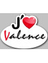 j'aime Valence - 5x3.7cm - Sticker/autocollant