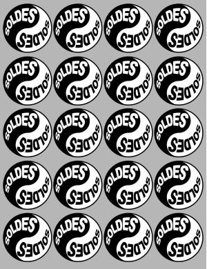 Soldes Yin Yang (20 fois 5cm) - Sticker/autocollant