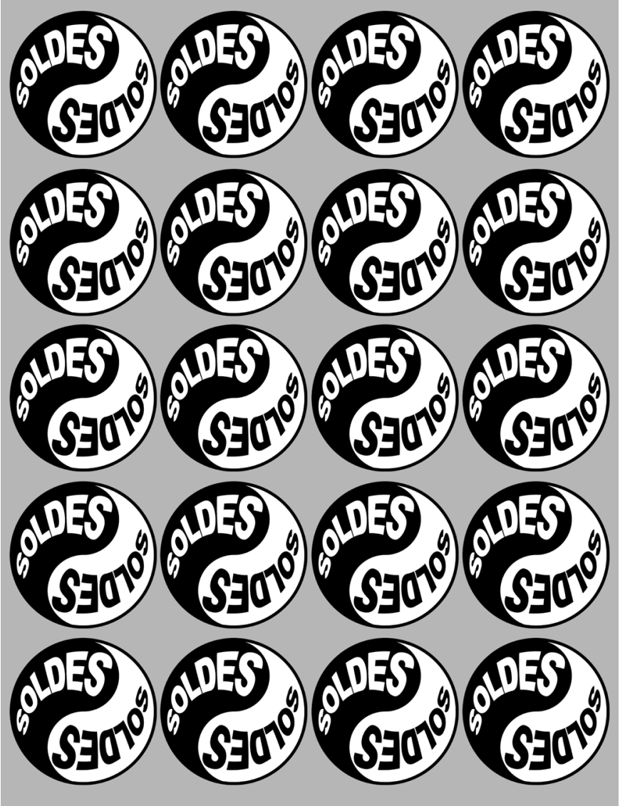 Soldes Yin Yang (20 fois 5cm) - Sticker/autocollant