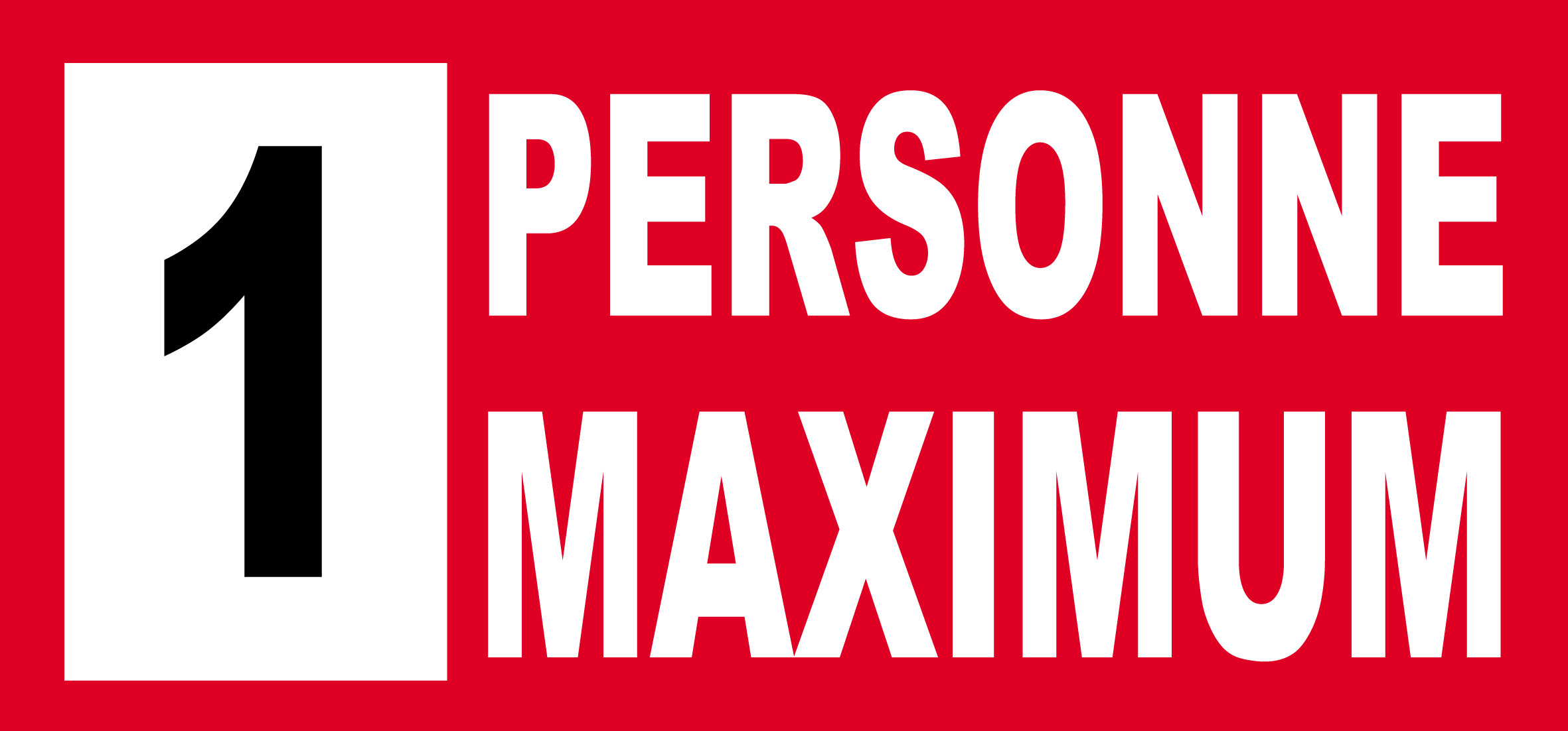 1 personne maximum - 30X14cm - Sticker/autocollant