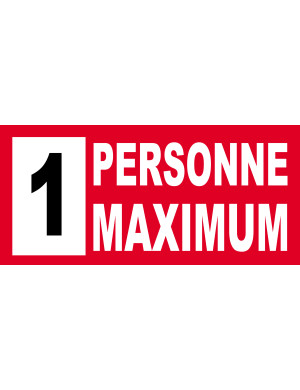 1 personne maximum - 20X9cm - Sticker/autocollant