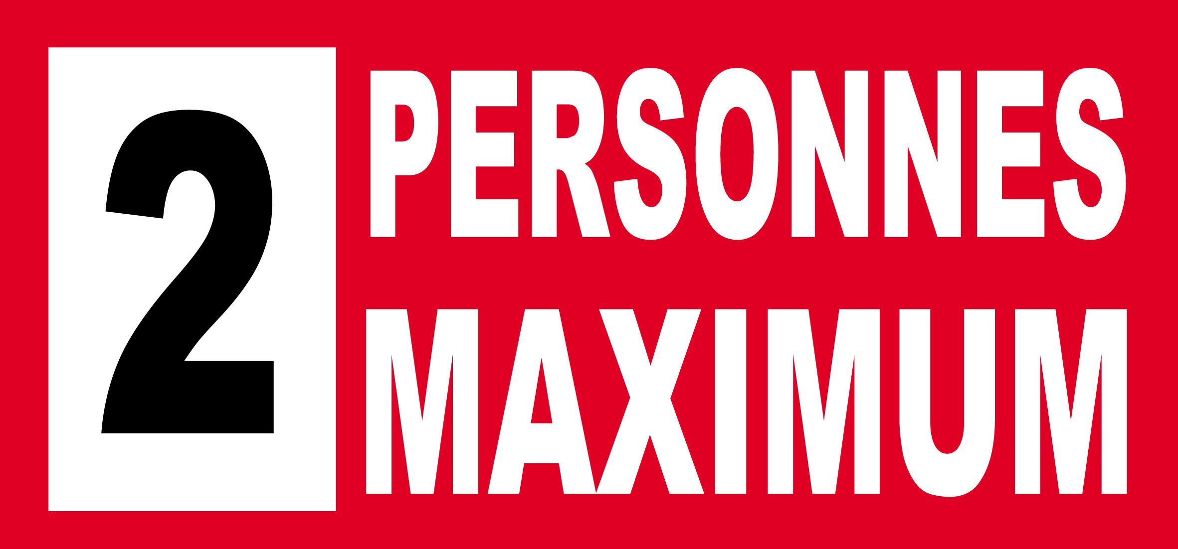 2 personnes maximum - 30X14cm - Sticker/autocollant