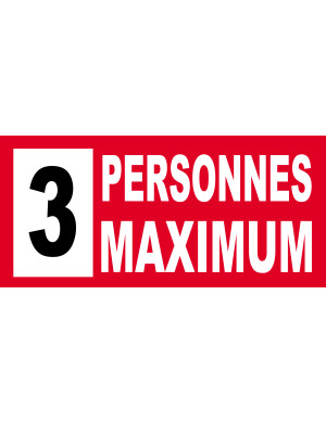 3 personnes maximum - 30X14cm - Sticker/autocollant