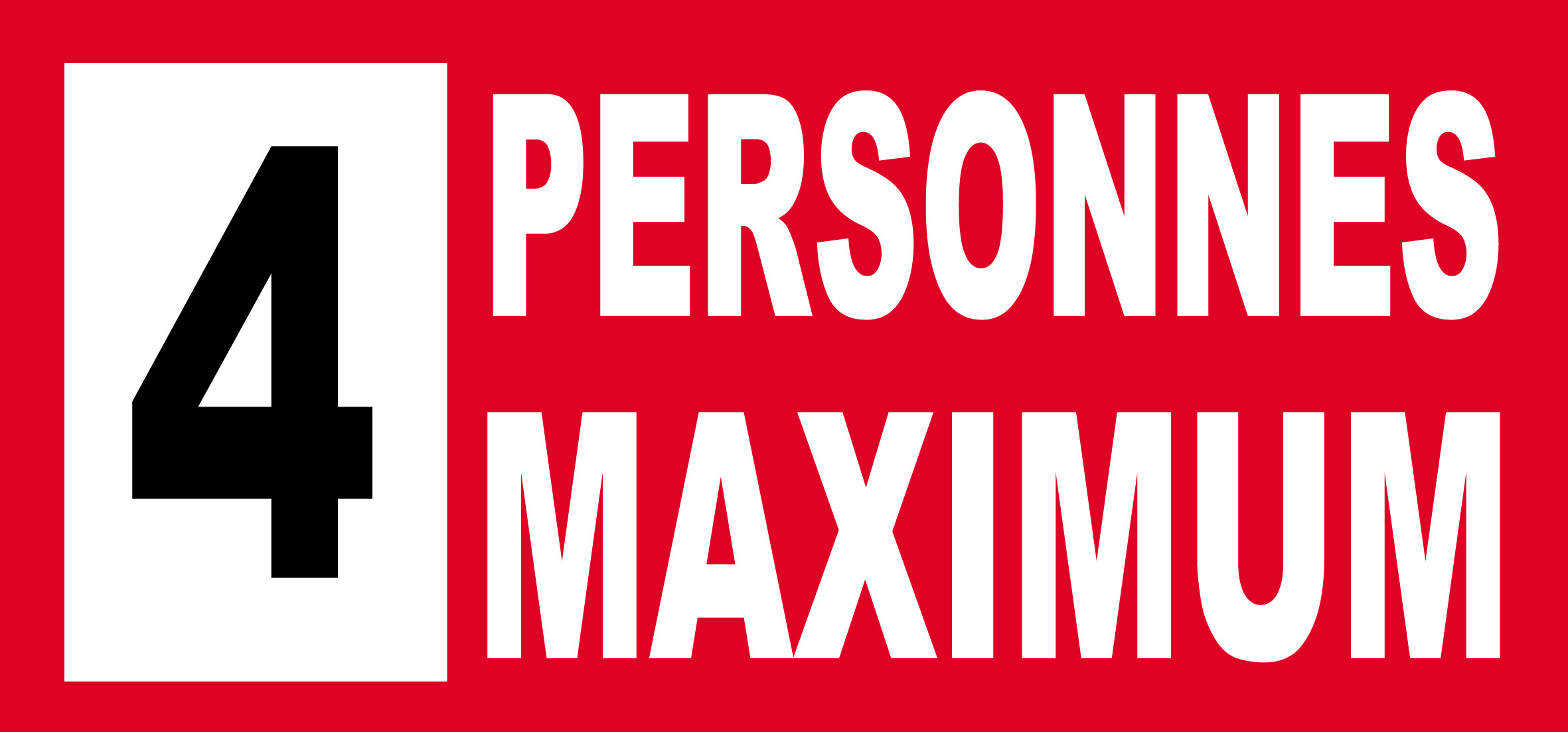 4 personnes maximum - 30X14cm - Sticker/autocollant