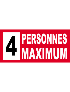 4 personnes maximum - 20X9cm - Sticker/autocollant