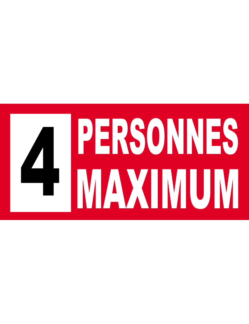 4 personnes maximum - 10X4.5cm - Sticker/autocollant