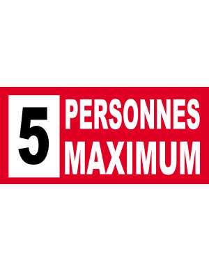 5 personnes maximum - 30X14cm - Sticker/autocollant