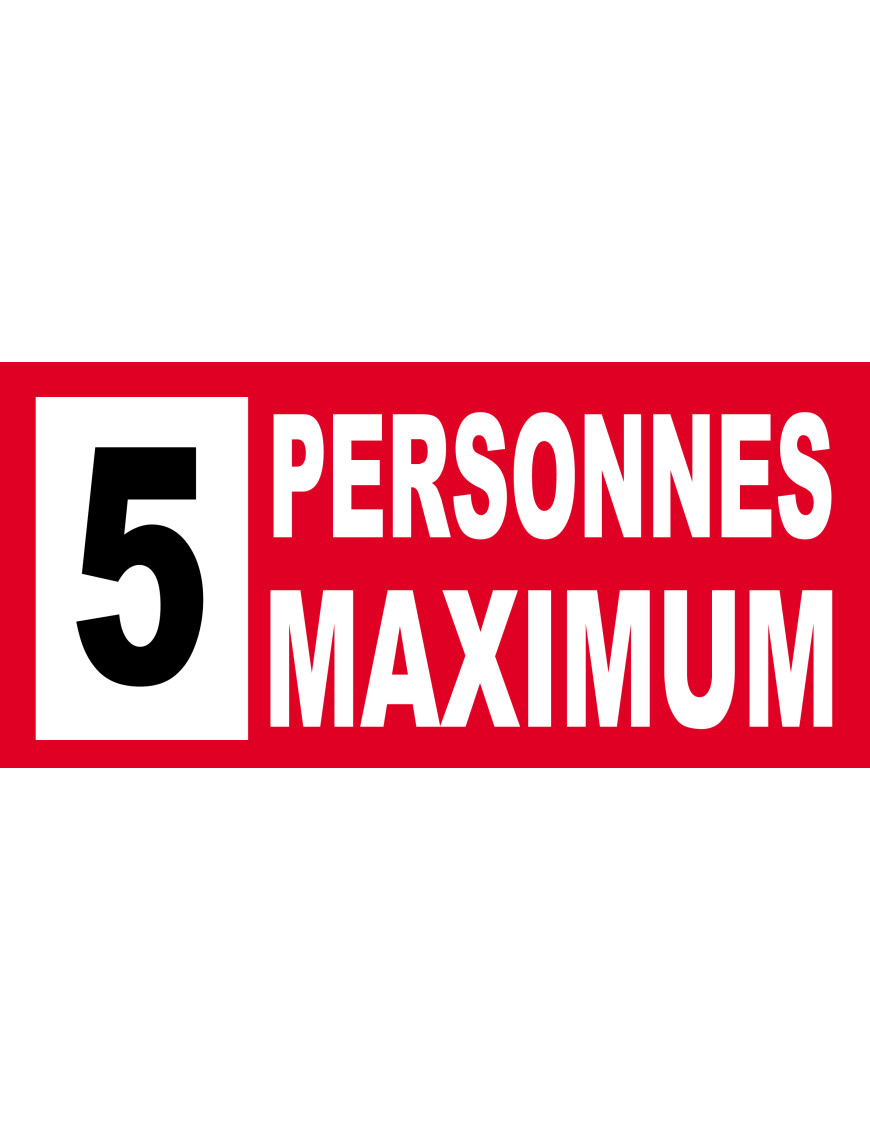 5 personnes maximum - 30X14cm - Sticker/autocollant