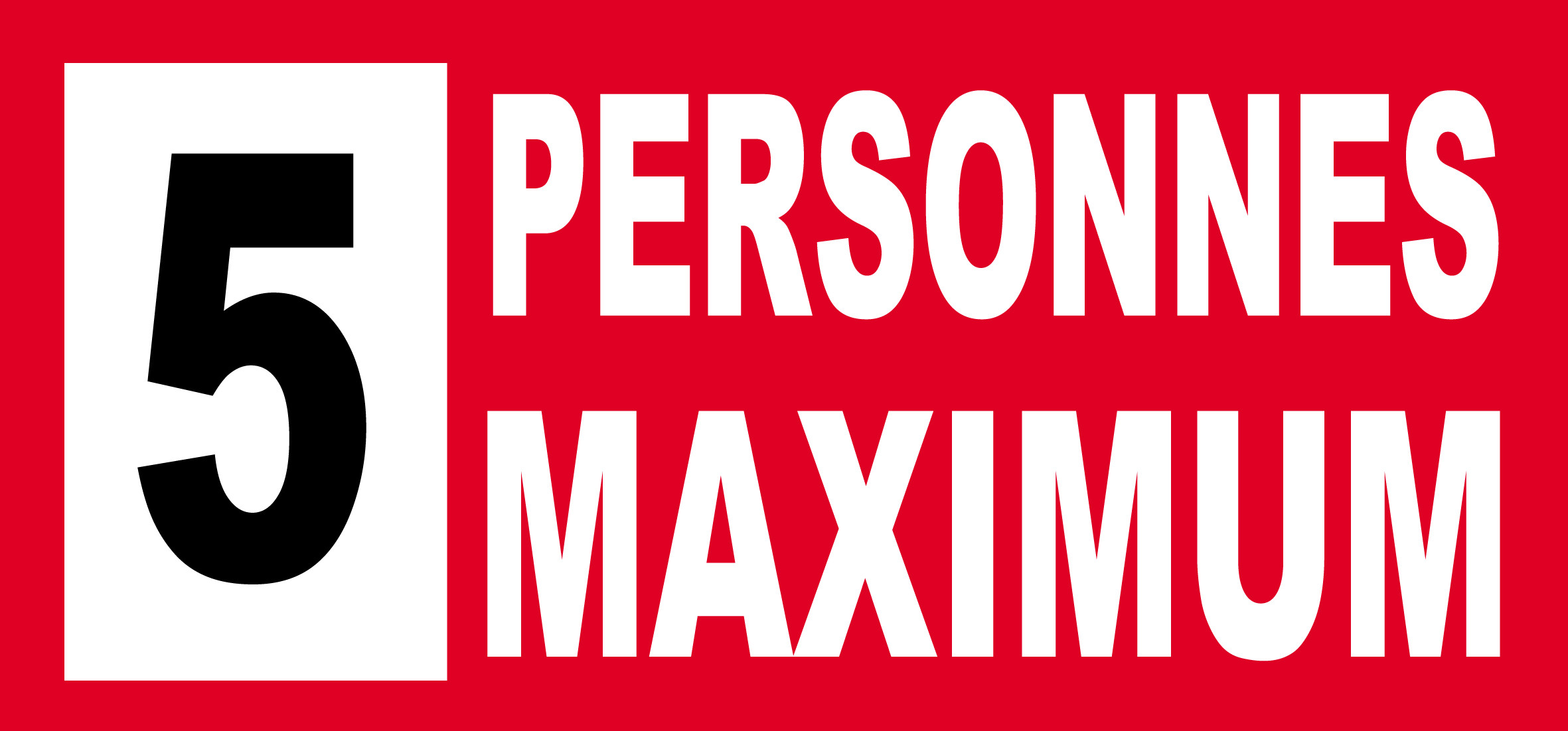 5 personnes maximum - 30X14cm - Sticker/autocollant