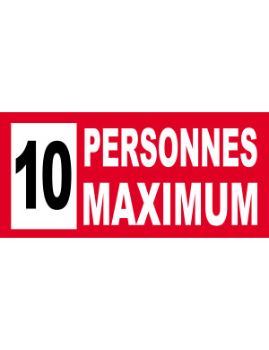 10 personnes maximum - 20X9cm - Sticker/autocollant