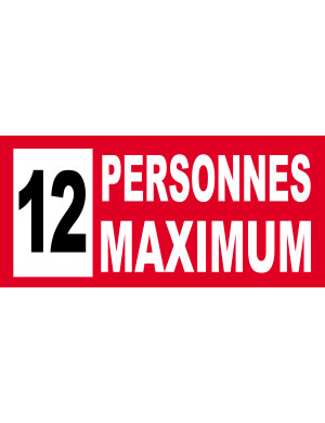 12 personnes maximum - 30X14cm - Sticker/autocollant