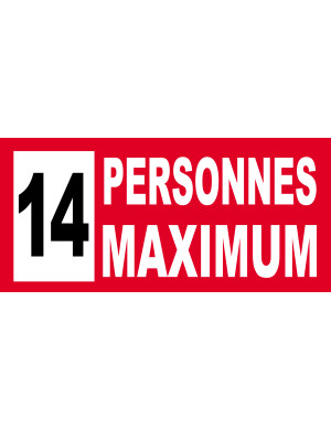 14 personnes maximum - 10X4.5cm - Sticker/autocollant