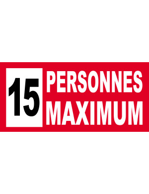 15 personnes maximum - 30X14cm - Sticker/autocollant