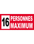 16 personnes maximum - 30X14cm - Sticker/autocollant