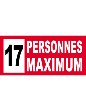 17 personnes maximum - 30X14cm - Sticker/autocollant