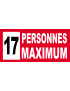 17 personnes maximum - 30X14cm - Sticker/autocollant