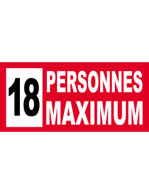 18 personnes maximum - 20X9cm - Sticker/autocollant