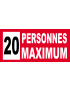 20 personnes maximum - 30X14cm - Sticker/autocollant