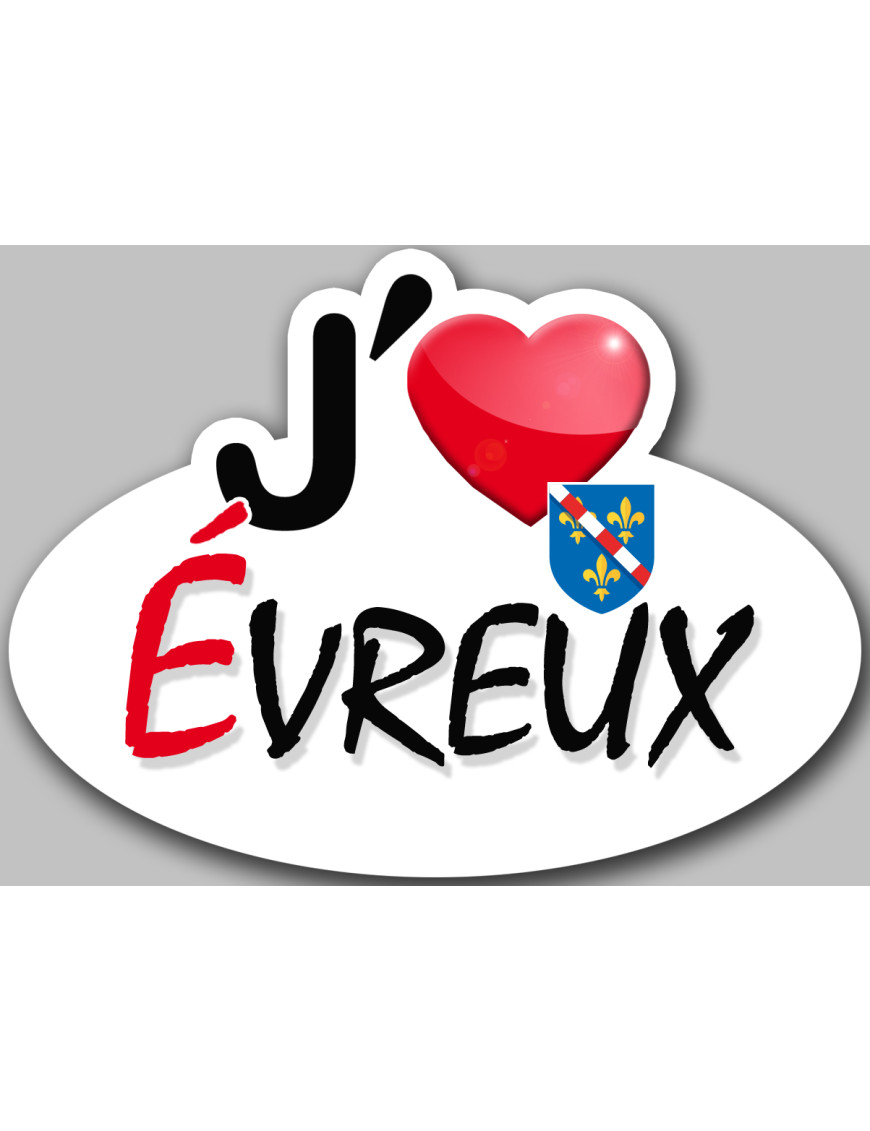 j'aime Évreux - 15x11cm - Sticker/autocollant