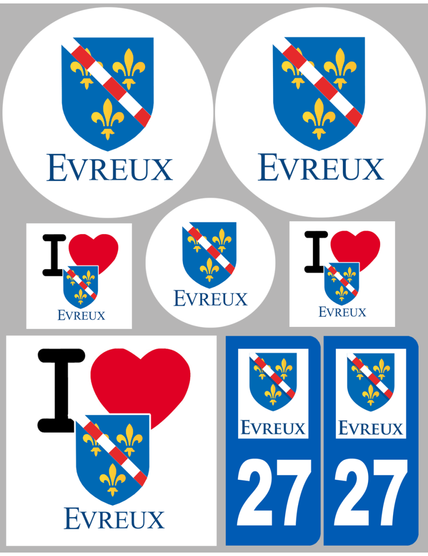 Évreux (8 autocollants variés) - Sticker/autocollant