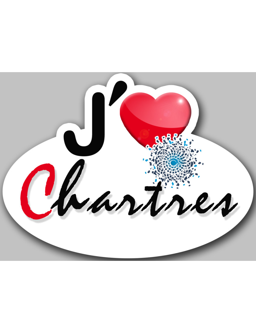 j'aime Chartres (15x11cm) - Sticker/autocollant