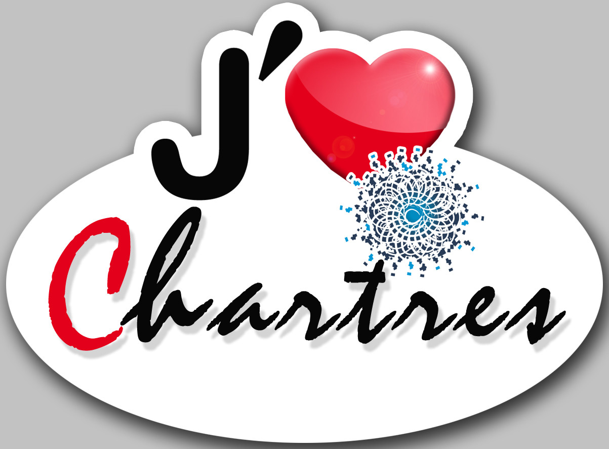 j'aime Chartres (15x11cm) - Sticker/autocollant