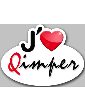 j'aime Quimper (15x11cm) - Sticker/autocollant