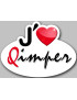 j'aime Quimper (15x11cm) - Sticker/autocollant