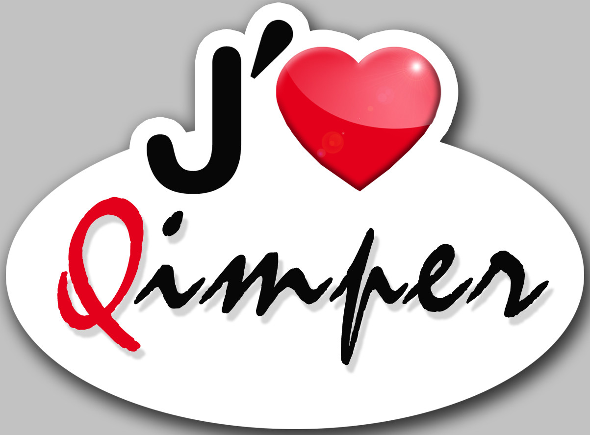 j'aime Quimper (15x11cm) - Sticker/autocollant