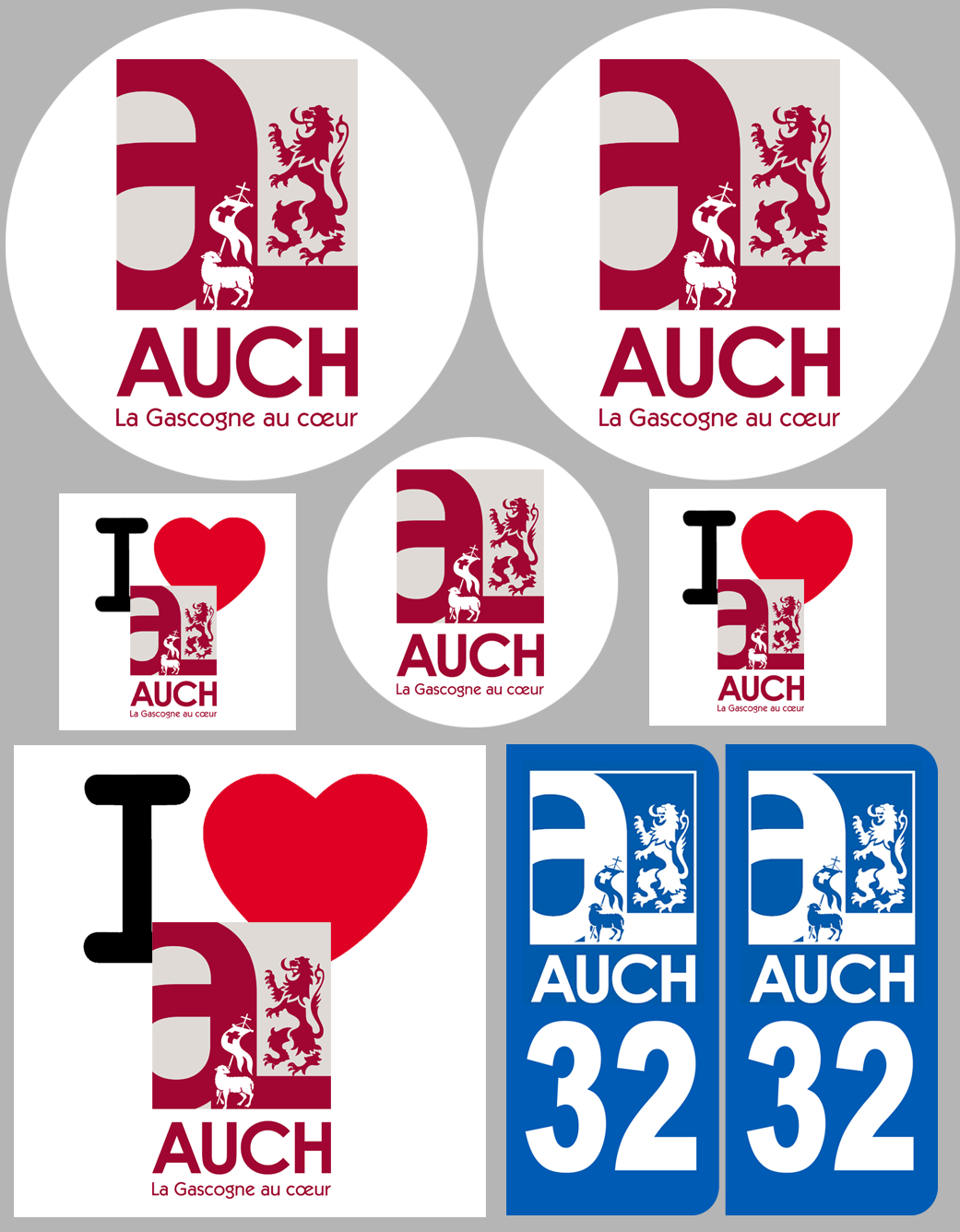 Auch (8 autocollants variés) - Sticker/autocollant